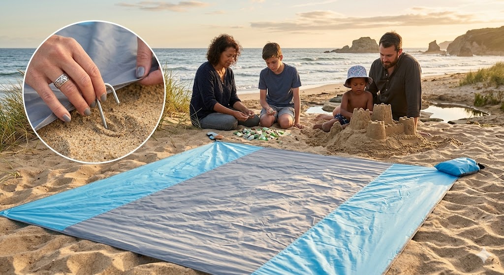 WEKAPO Sandproof Waterproof Oversized Lightweight Beach Blanket